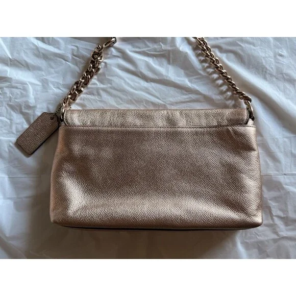 Leather Rose Gold COACH  Purse - 2014 Coach Bag - Authentic Coach Turn Lock Bag - Picture 16 of 16